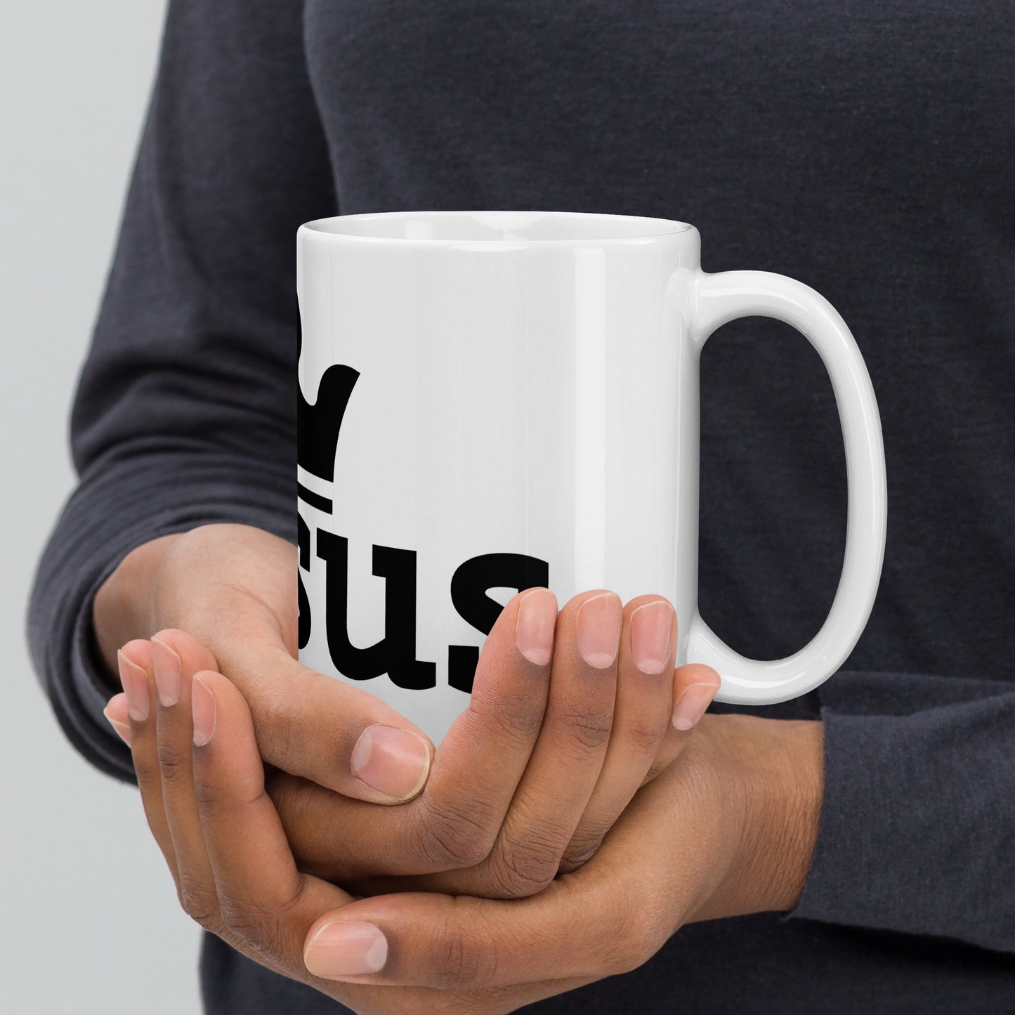 White glossy mug